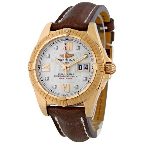 Breitling Windrider Cockpit Rose Gold Diamond Mens Watch 